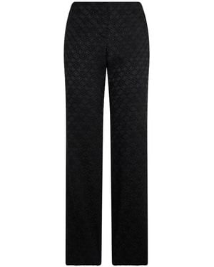 Alberta Ferretti Jacquard-Patterned Straight-Leg Trousers - Black