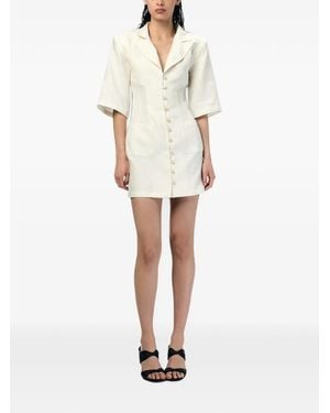 ANDRA ANDREESCU Button-Front Linen Mini Dress - White