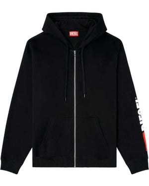 DIESEL Boxt-Zip-Hood-Div Hoodie - Black