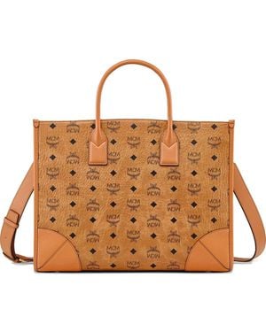 MCM Logo handle tote bag - Braun