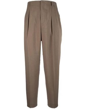 Cellar Door Belt-Loops Pleated Pants - Natural