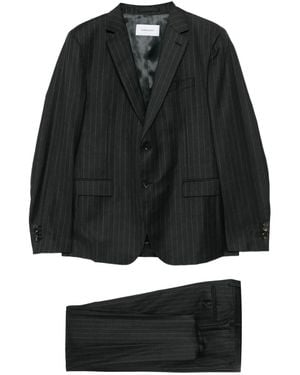 Ferragamo Gestreifter Anzug - Schwarz