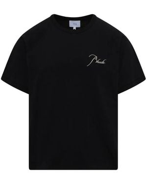 Rhude T-Shirt Classique À Logo Et Manches Raglan - Black