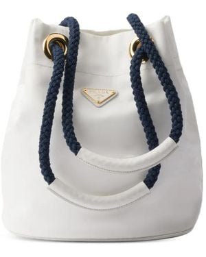 Prada Small Mariner Bucket Bag - Grey