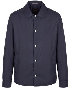 Slowear Press-Stud Shirt Jacket - Blue