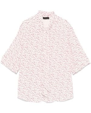 Liu Jo Monogram-Print Shirt - Pink