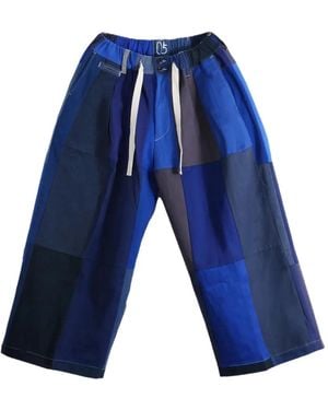 SILLAGE Patchwork-Design Palazzo Pants - Blue
