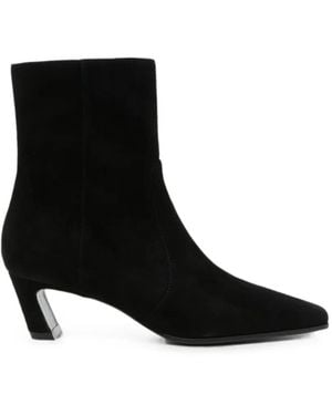 Stuart Weitzman Suede Ankle Boots - Black
