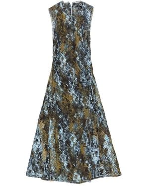 Bimba Y Lola Snakeskin-Print Dress - Green