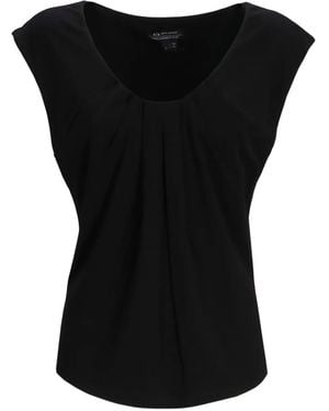 ARMANI EXCHANGE Oberteil mit angeschnittenen Ärmeln - Schwarz