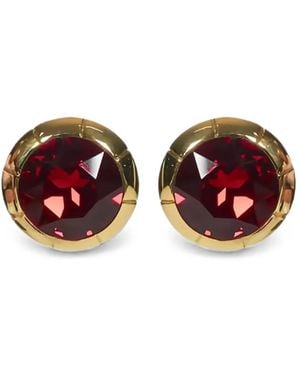 Alessandra Rich Orecchini A Clip Con Cristalli - Rosso