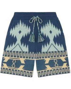 Alanui Shorts Icon Con Nappine - Blu