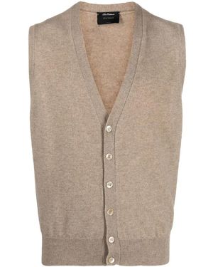 Dell'Oglio V-Neck Cashmere Vest - Natural