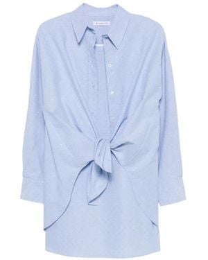 Manuel Ritz Crystal-Embellished Tie-Waist Mini Dress - Blue