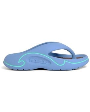 Rabanne Tongs À Logo Embossé - Blue