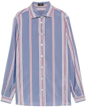 Etro Striped Silk Shirt - Blue