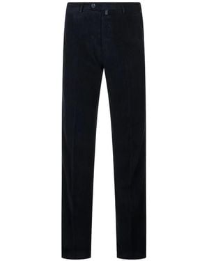 Kiton Corduroy Straight-Leg Pants - Blue
