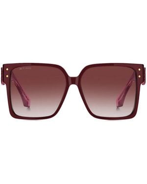 Etro Blossom-Embellished Square-Frame Sunglasses - Red