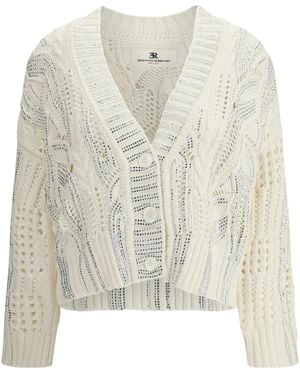 Ermanno Scervino Rhinestone-Embellished Cardigan - White