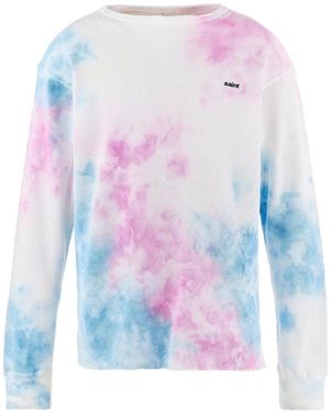 SAINT Mxxxxxx Tharmal Tie-Dye Waffle-Knit T-Shirt - White