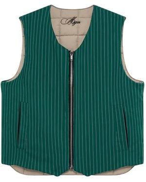 MSGM Gilet Gessato Reversibile - Verde