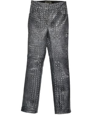 MITILIANE COUTURE Pantalones Con Efecto De Piel De Cocodrilo - Gris