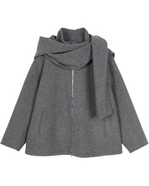 JNBY Manteau À Capuche Et Détail D'Écharpe - Grey
