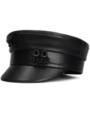 Ruslan Baginskiy Baker Boy Monogram-Logo Hat - Black