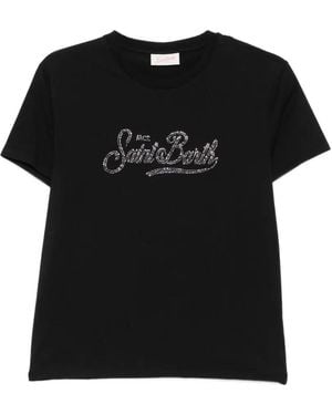MC2 Saint Barth Emilie Rhinestone-Embellished T-Shirt - Black