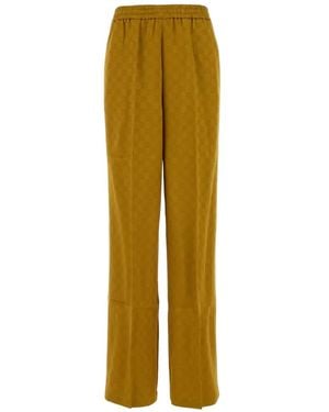 Gucci Broek Met Monogram-Patroon - Geel