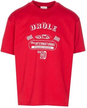 Drole de Monsieur Graphic-Print Cotton T-Shirt - Red
