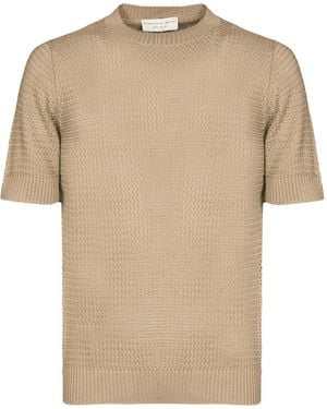 FILIPPO DE LAURENTIIS Camisa de punto texturizada de manga corta - Neutro