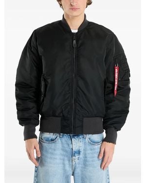 Alpha Industries Ma-1 Distressed Internal Pocket Bomber Jacket - Black