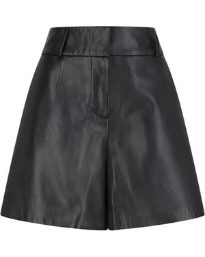 DESA NINETEENSEVENTYTWO Trapeze Leather Shorts - Black