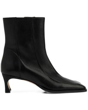 BY FAR Nieves Square-Toe Ankle Boots - Black