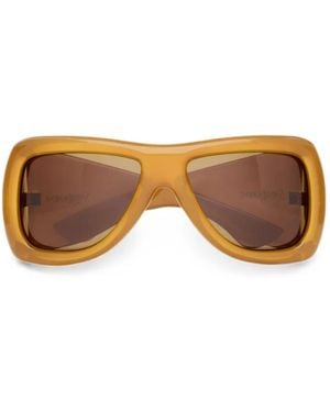 Saint Laurent Sl 902 Rectangle-Frame Sunglasses - Yellow