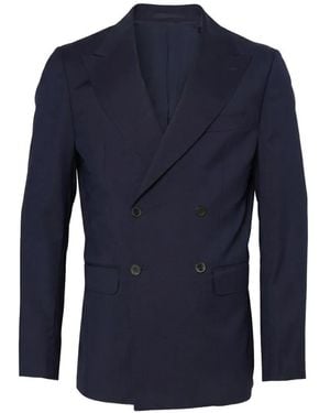 Low Brand Double-Breasted Peak-Lapel Blazer - Blue