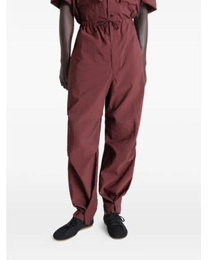 Lemaire Stitched Pleats Parachute Trousers - Red