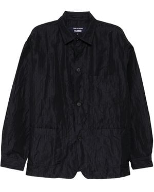 Comme des Garçons Pinstripe-Pattern Crinkled Jacket - Black