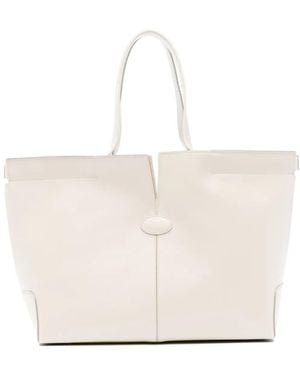 Tod's Medium Di Bag Folio Tote Bag - Natural