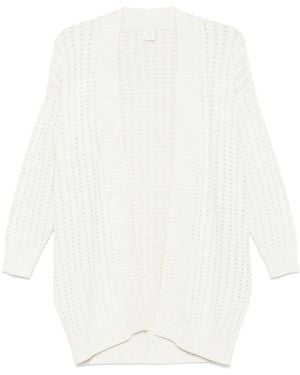 Eleventy Metallic-Threading Cardigan - White