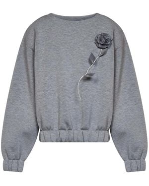 GIUSEPPE DI MORABITO Pullover Mit Rosen-Applikation - Grau