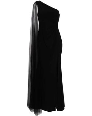 Marchesa Robe Longue Asymétrique À Une Épaule - Noir