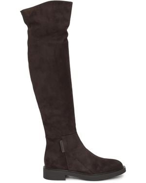 Gianvito Rossi Lexington Round-toe Logo Boots - ブラック
