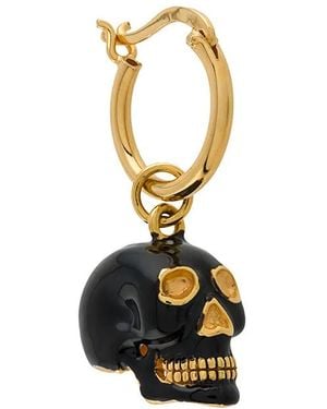 True Rocks Small Skull Hoop Earring - White
