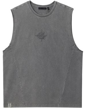 FIVE CM Embroidered Sleeveless T-Shirt - Gray