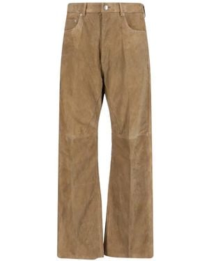 Rick Owens Geth Suede Trousers - Natural