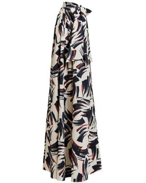 Essentiel Antwerp Abito Lungo A Fantasia - Bianco