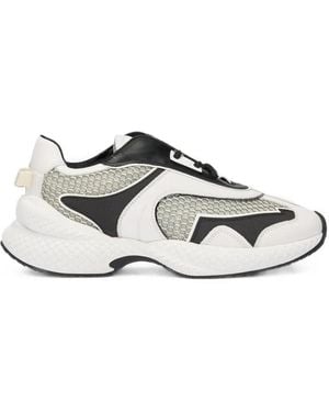 Roberto Cavalli Panelled Mesh Trainers - White