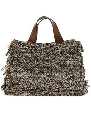 IBELIV Onja Fringe-Trimmed Tote Bag - Brown